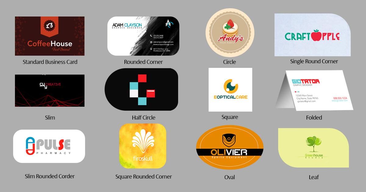 Business Card Shapes UPrinting